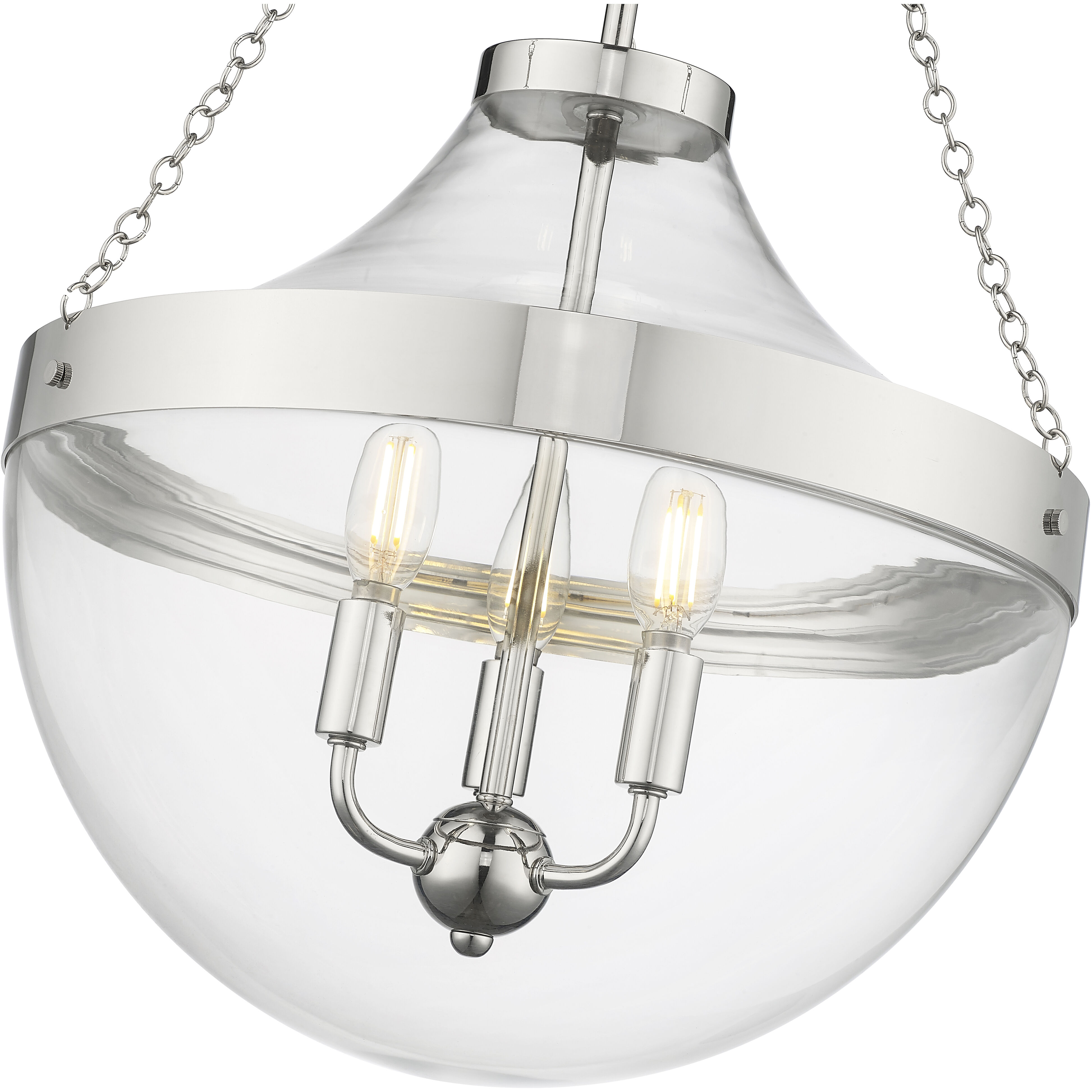 Clarra 3 Light 15.75 inch Polished Nickel Pendant Ceiling Light
